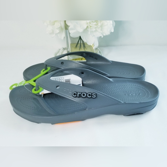 NWT CROCS Classic All-Terrain Flip Flops Slate Grey Men's Size 11 - Picture 4 of 7